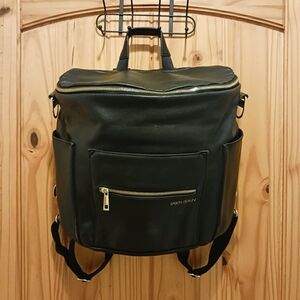 Fawn Design Black Vegan Leather Backpack
